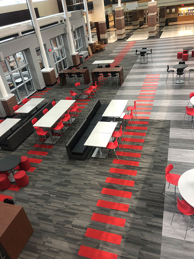 Commercial flooring installed at New Albany High School