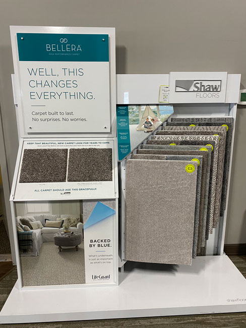 Shaw Warterproof Carpet Display